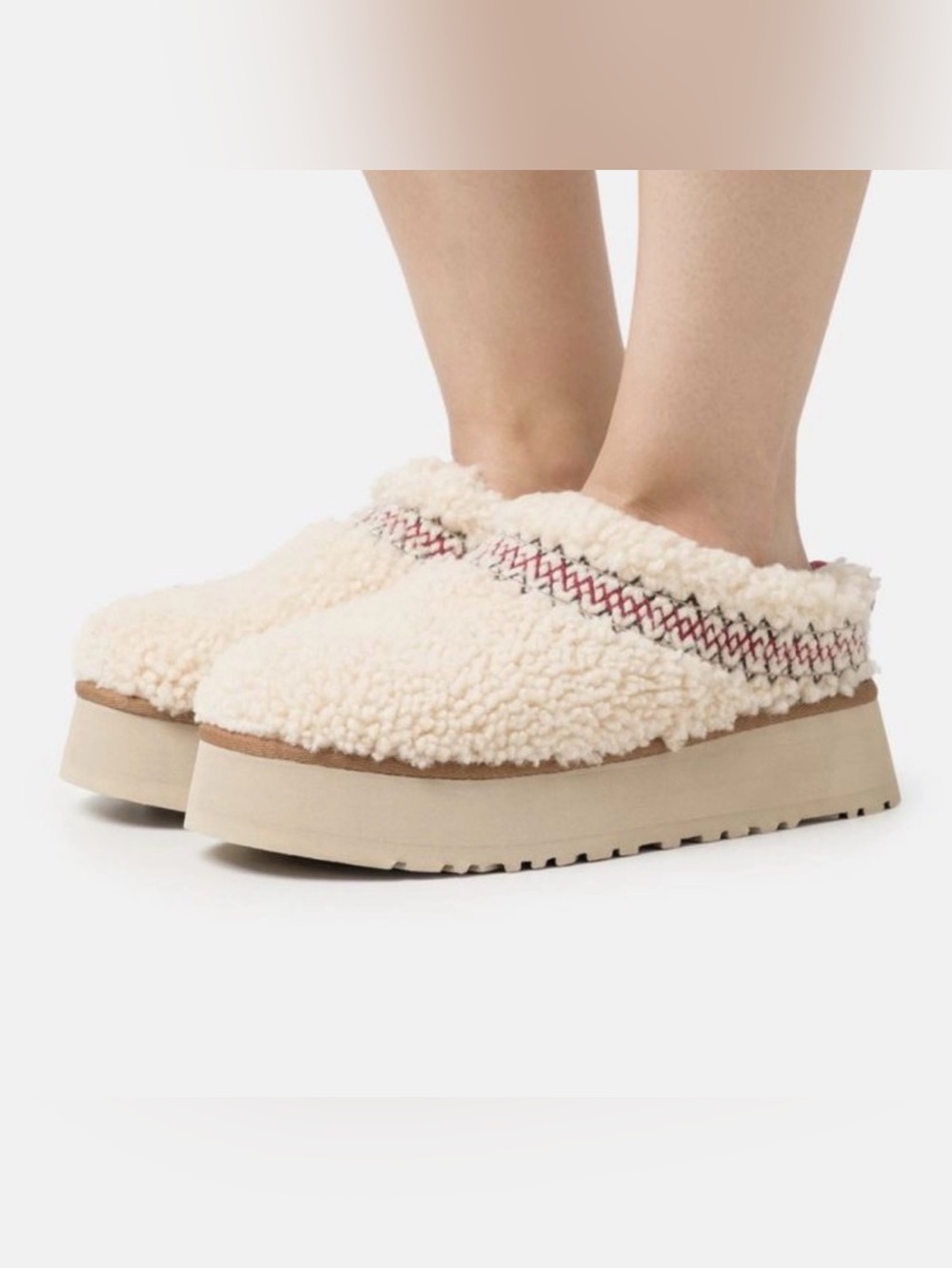 UGG Shearling Taz Braided Platform Slip-On Clog size 10